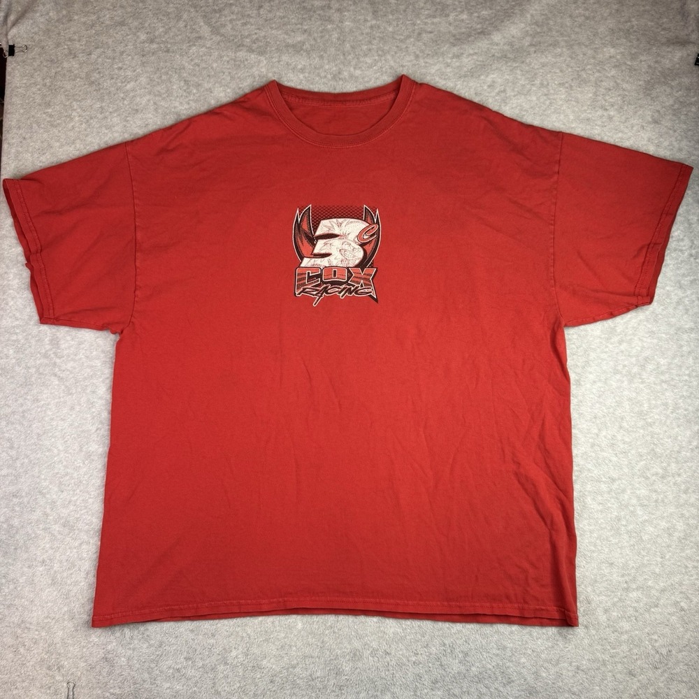 Vintage Dirt Track Racing Flower Mound Tx‎ Shirt XL Red Y2K Sam Cox #3 Napa